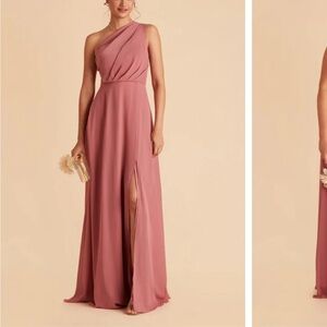 Birdy Grey One-Shoulder Mauve Pink Evening Gown